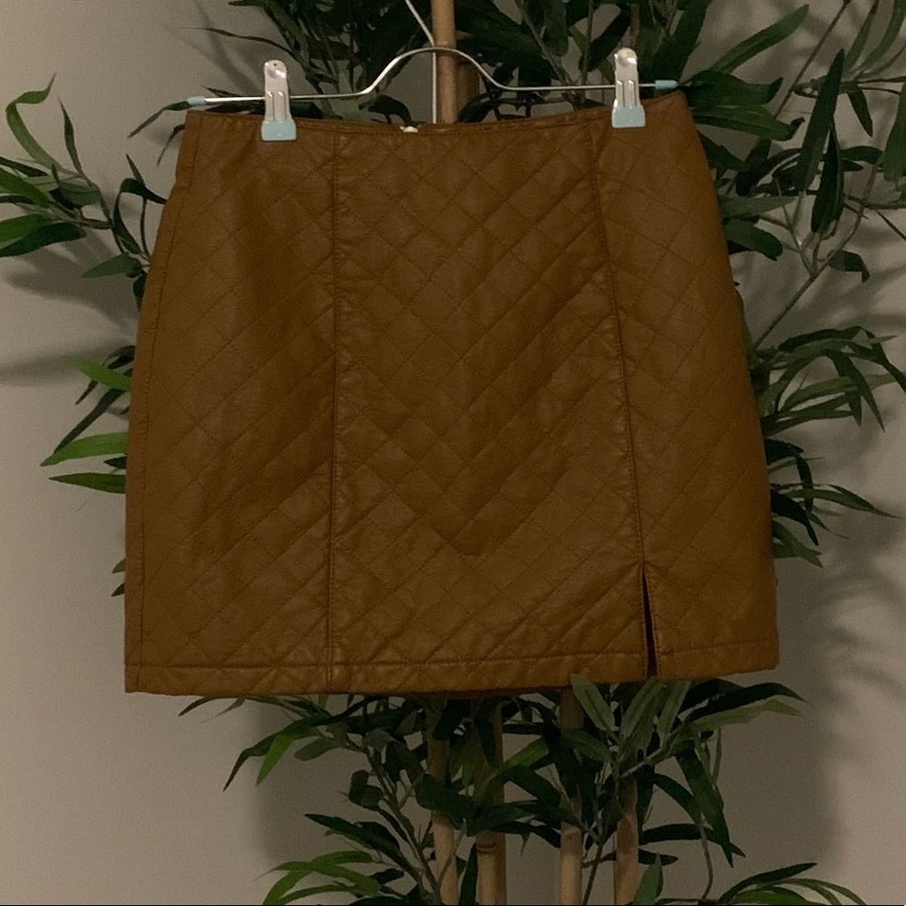 Forever 21 Faux Leather Brown Skirt